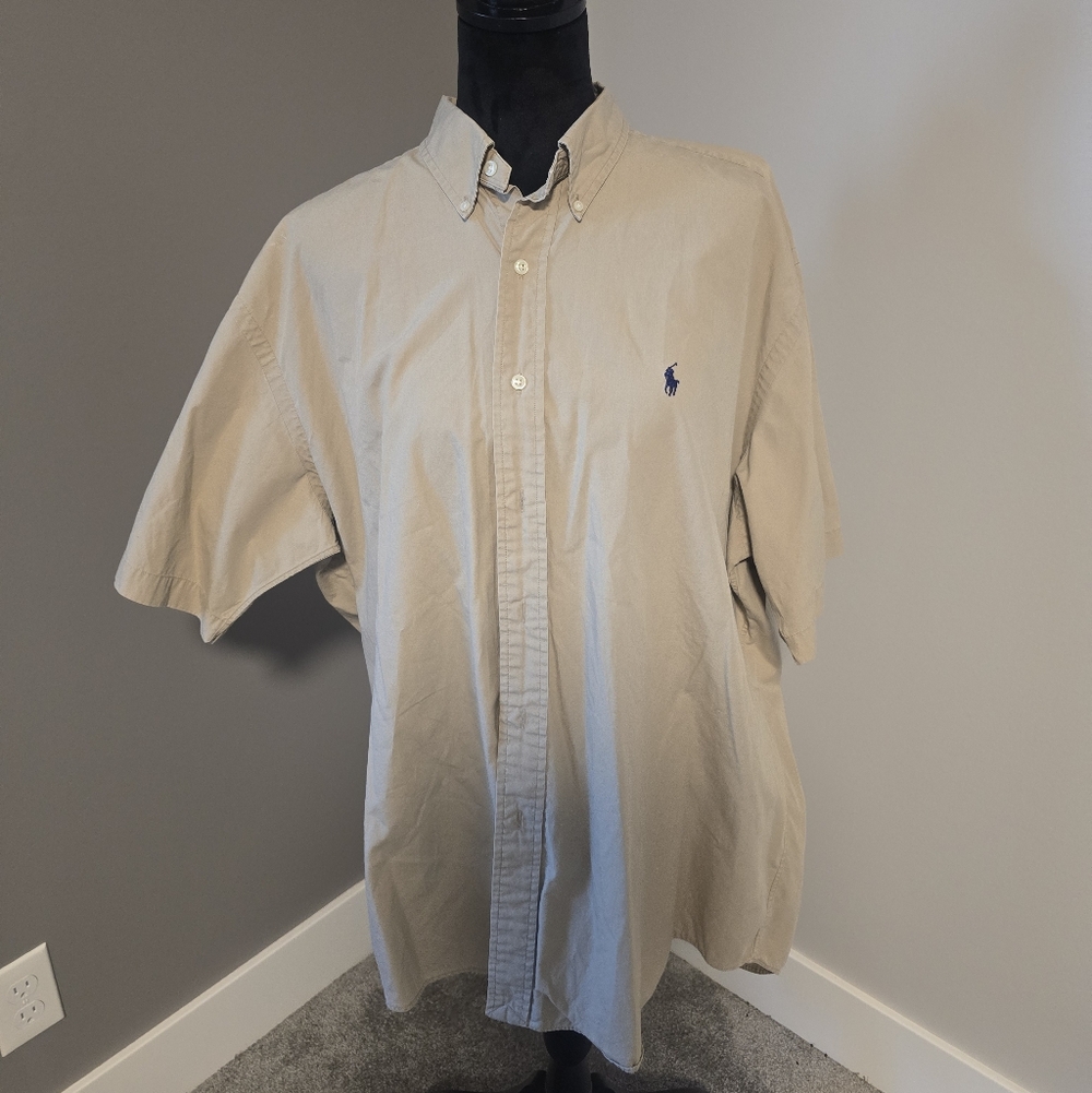 Ralph Lauren Men's Tan Button-Down Shirt